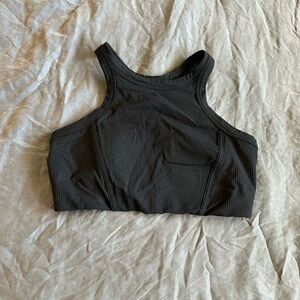 Lululemon black ribbed high neck sports bra